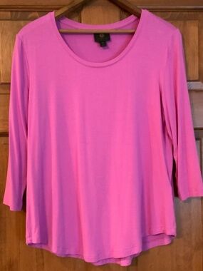 JM Collection 3/4 Sleeve Tunic, PM, Pink